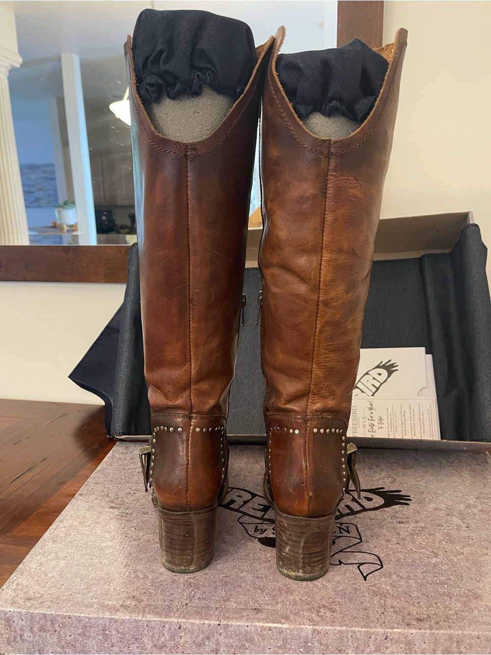 Freebird by Steven Sabina Cognac Tall Buckle Boots - Picture 5 of 8